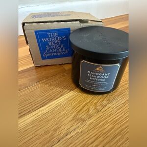 Bath & Body Works Mahogany Teakwood Intense 3-Wick Candle 14.5 oz – New –